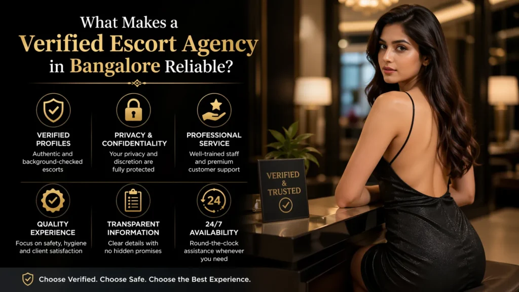 Learn what makes a verified escort agency in Bangalore reliable, including safety, reviews, transparency, and professional standards.